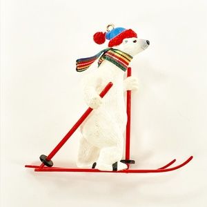 Hallmark Polar Bear Skiing Snow Skier Resin 1988